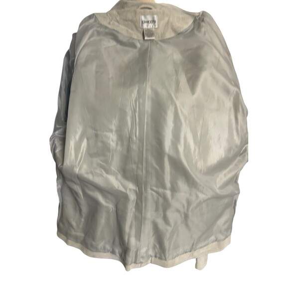 Chico's Womens  Size 3 Gray Leather Suede Jacket Button Up Lined Business Casual - Picture 8 of 9